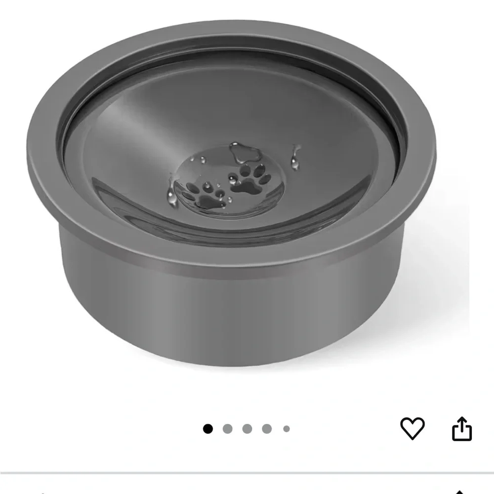 Gray Pet Bowl with Paw Design